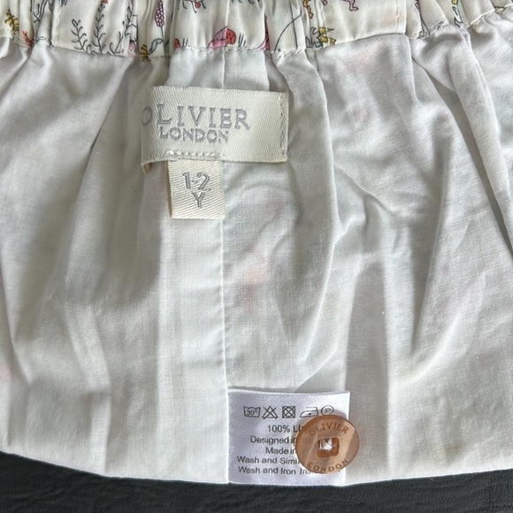 Oliver London Girls Pants Overall Suspenders (like Zara) - cream w print - 1-2yr - Picture 6 of 6